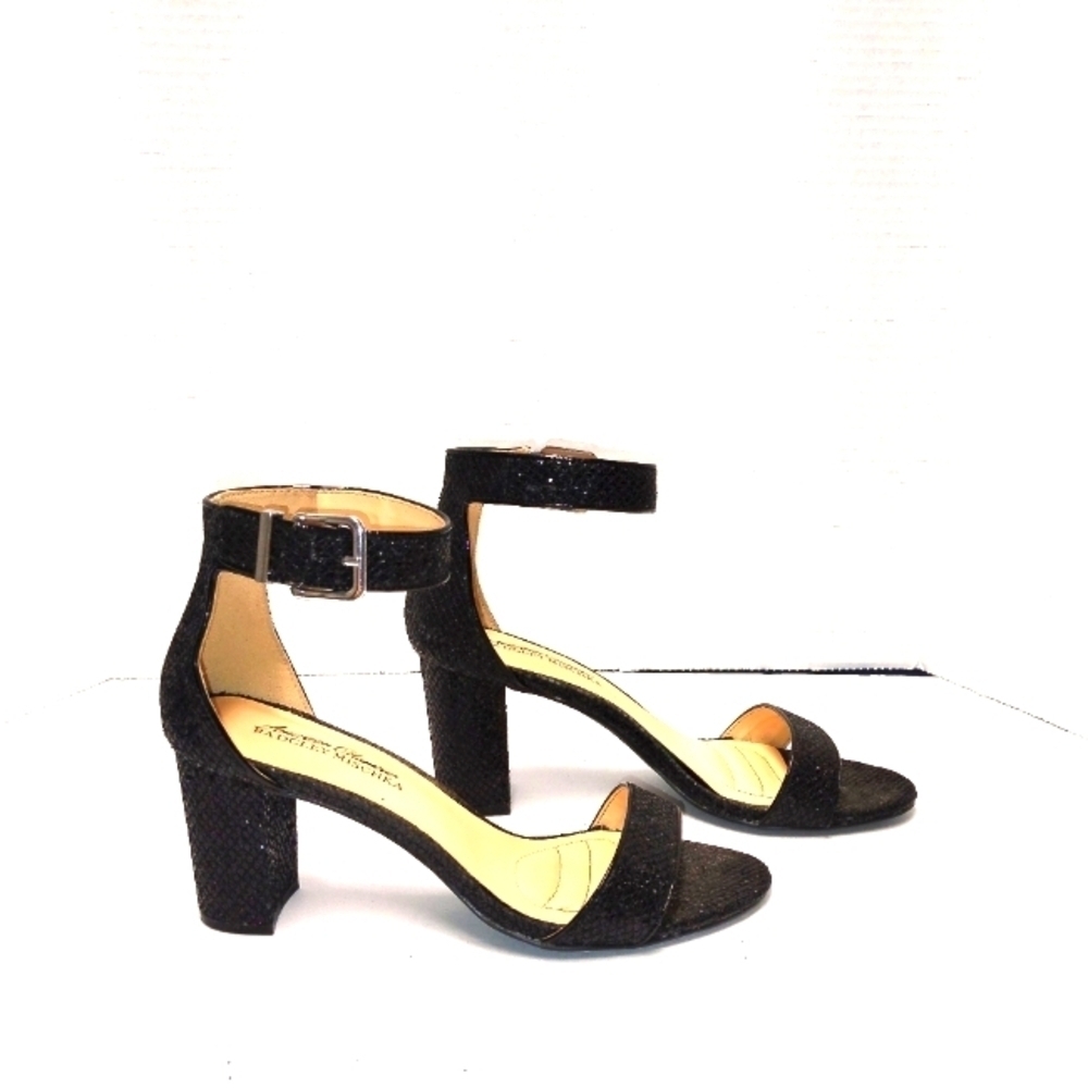 Badgley Mischka Black Glitter Heels